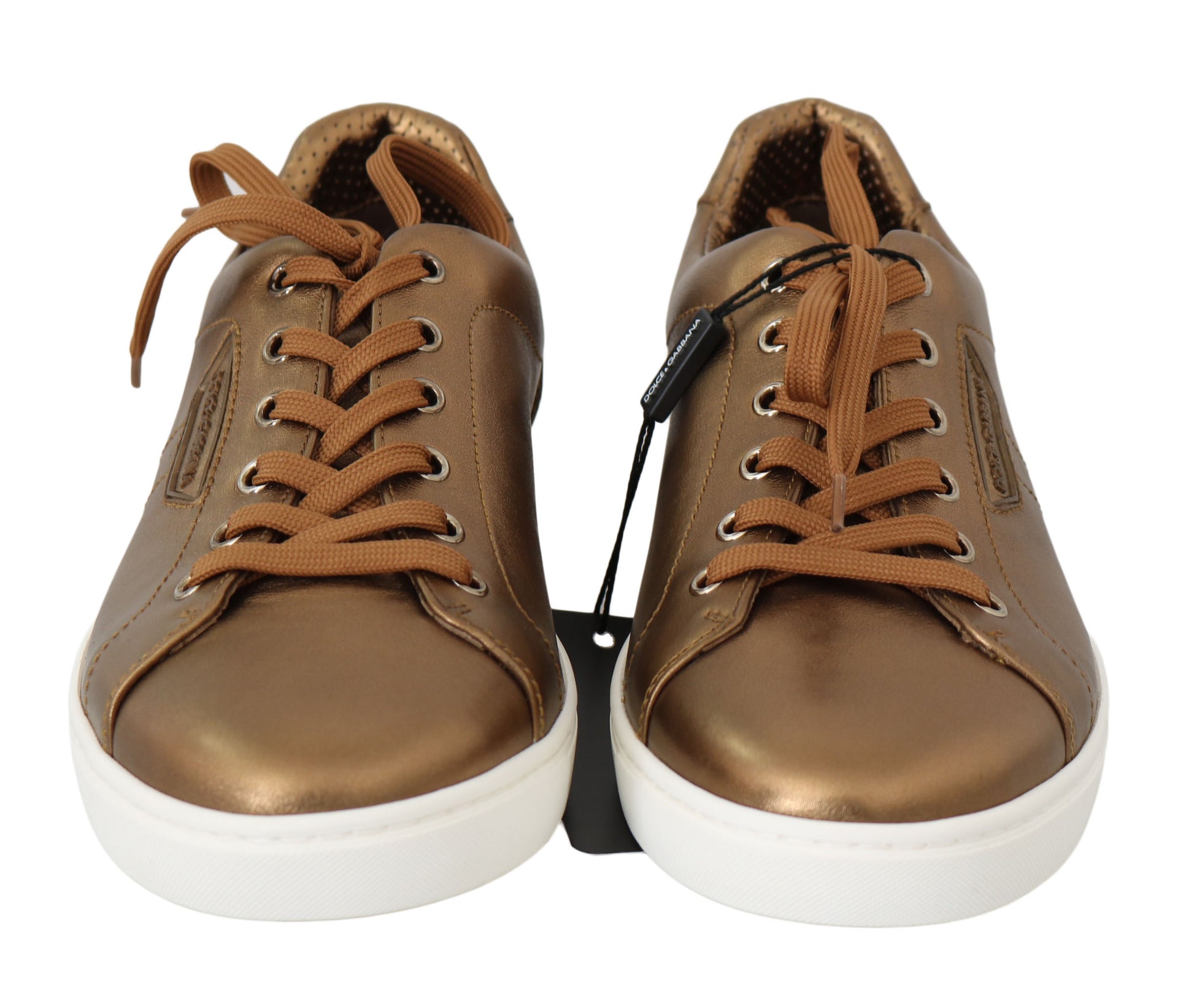 Goldene Sneaker aus Metallic-Leder