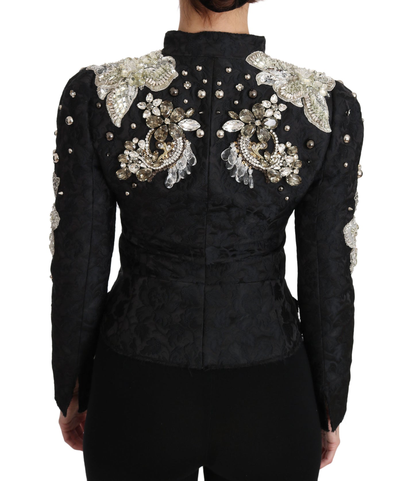 Elegant Black Silver Baroque Jacket