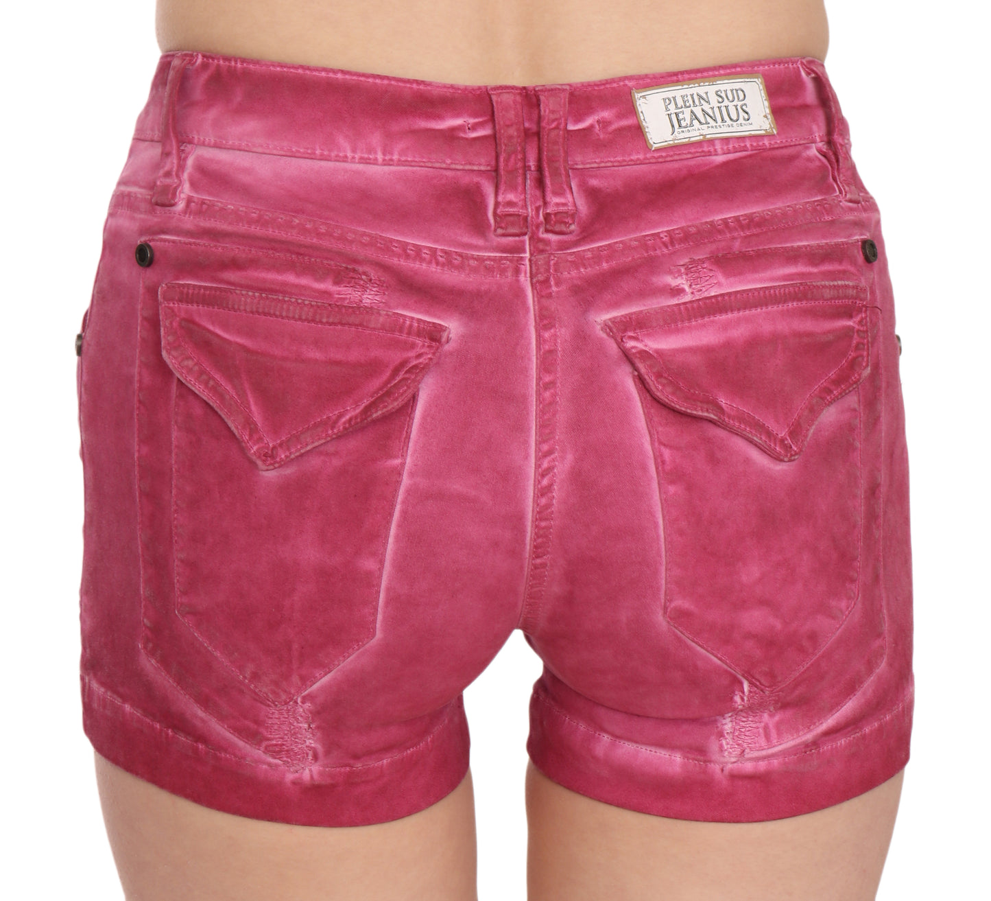 Schicke, rosa gewaschene Jeansshorts