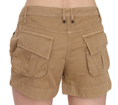 Schicke braune Mini-Shorts mit mittlerer Taille