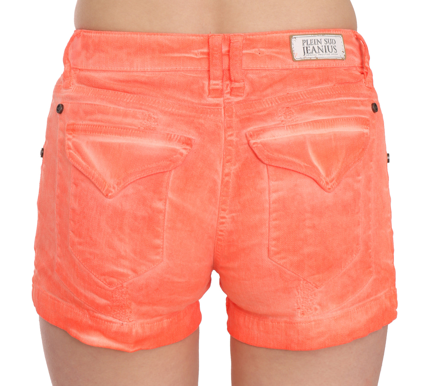 Schicke orange Mini-Shorts mit mittlerer Taille