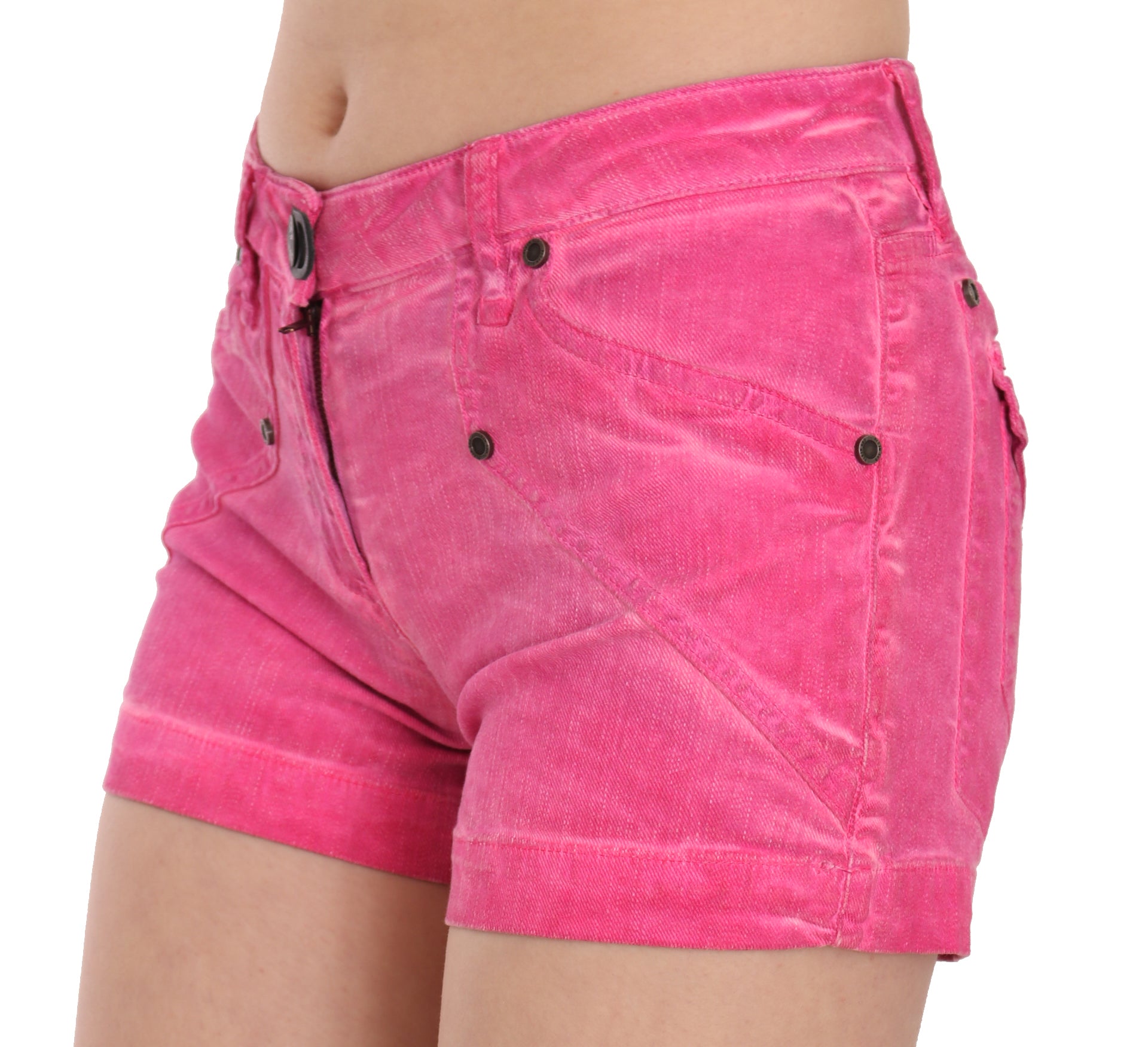 Schicke rosa Mini-Shorts mit mittlerer Taille