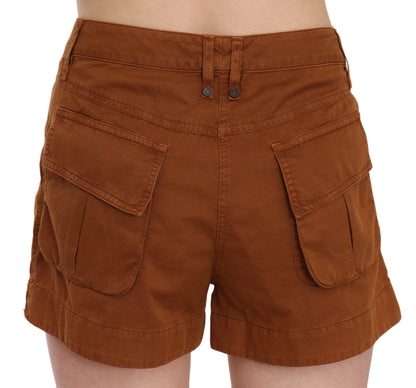 Schicke braune Mini-Shorts mit mittlerer Taille