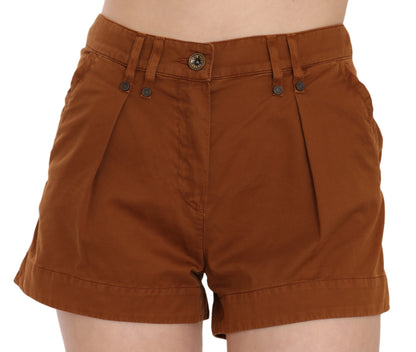 Schicke braune Mini-Shorts mit mittlerer Taille