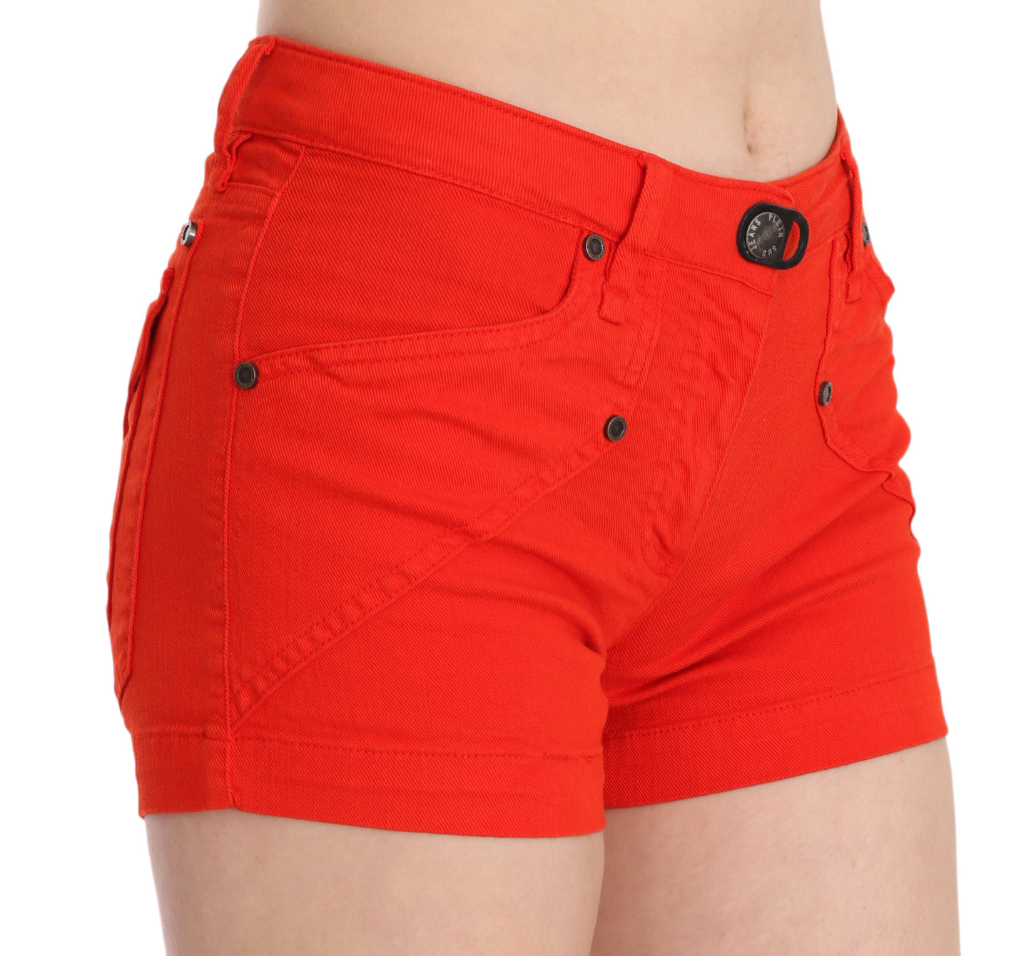 Schicke Mini-Shorts mit mittlerer Taille in leuchtendem Orange