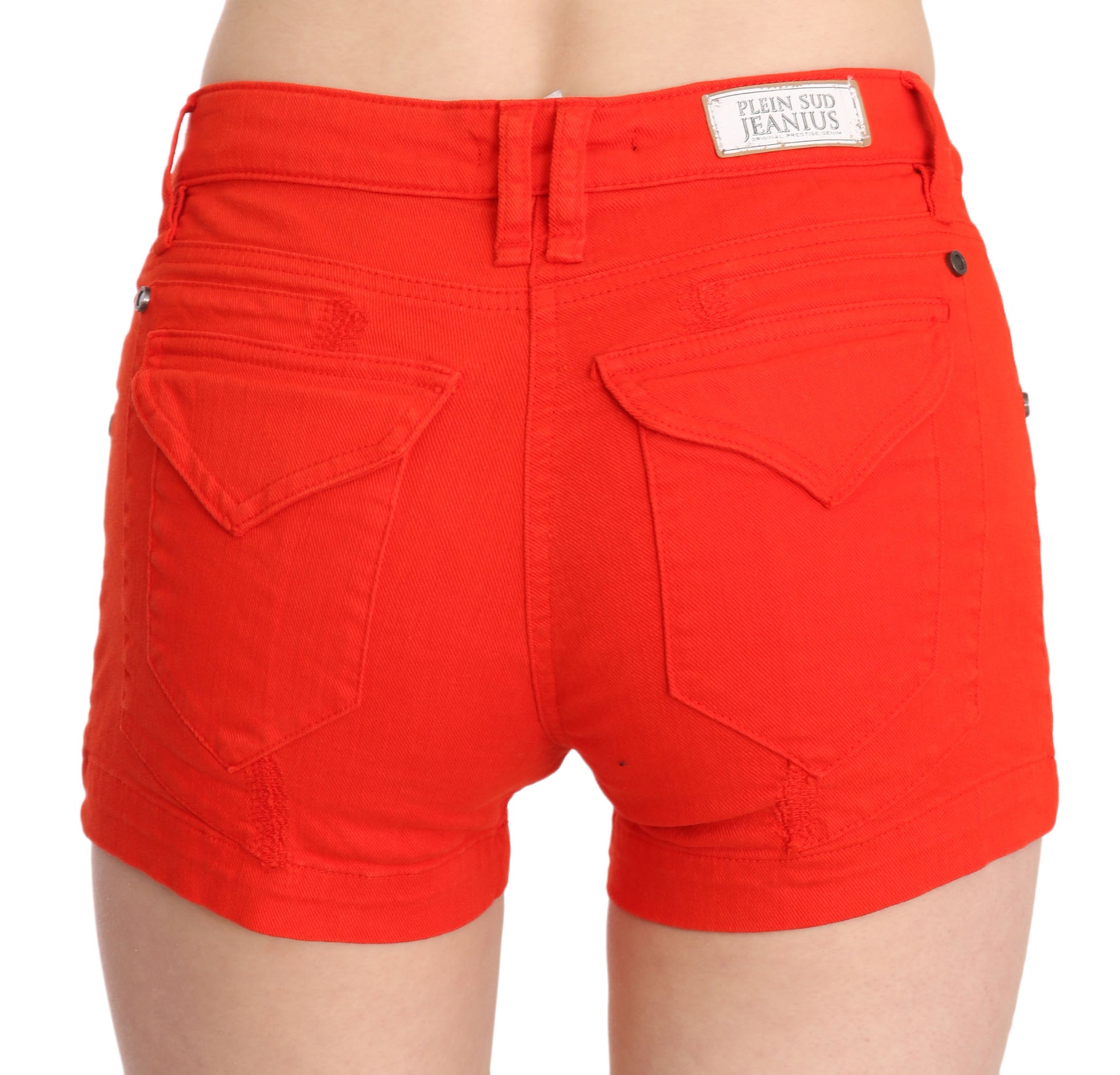 Schicke Mini-Shorts mit mittlerer Taille in leuchtendem Orange