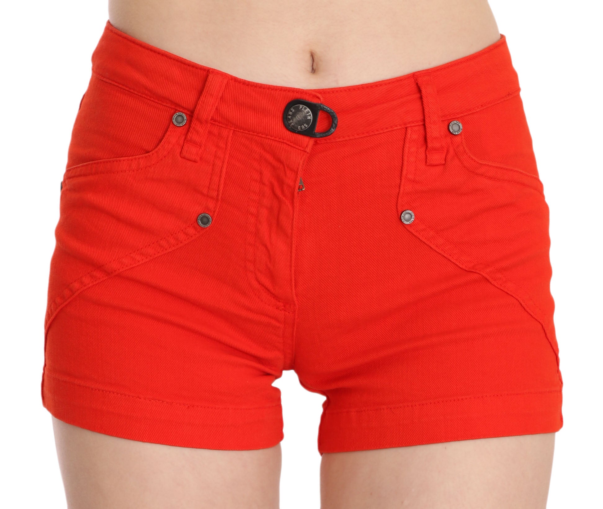 Schicke Mini-Shorts mit mittlerer Taille in leuchtendem Orange