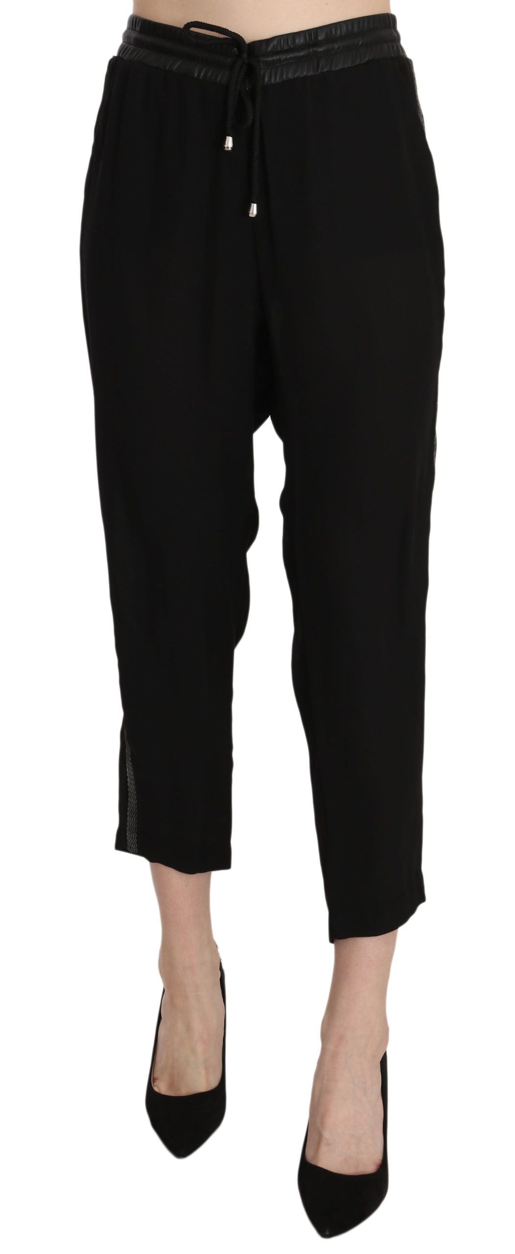 Schicke High Waist Cropped Pants in elegantem Schwarz