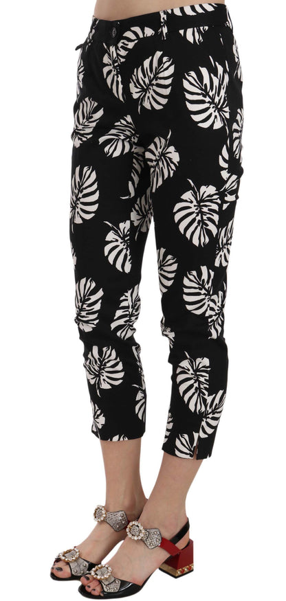 Elegant Skinny Capri With Palm Print