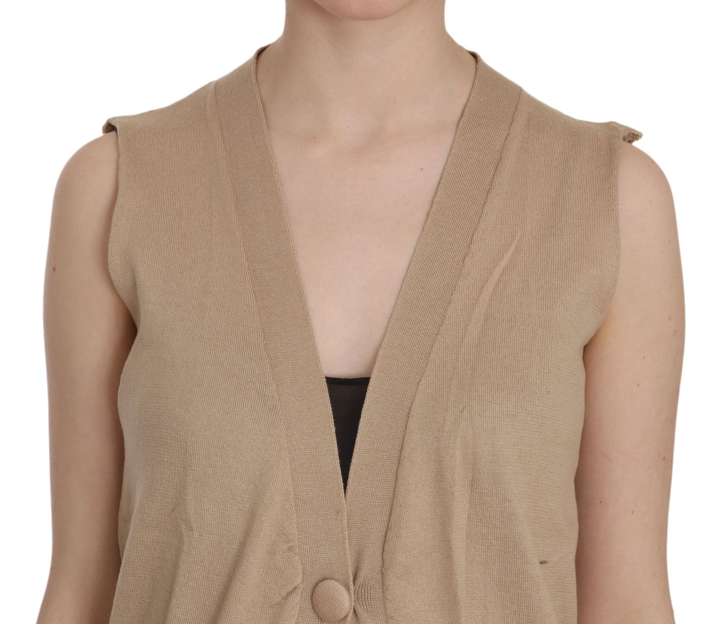 Elegantes ärmelloses Cardigan-Top aus Baumwolle