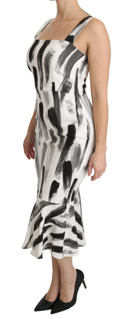 Chic Monochrome Sheath Midi Dress