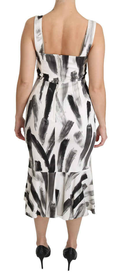 Chic Monochrome Sheath Midi Dress