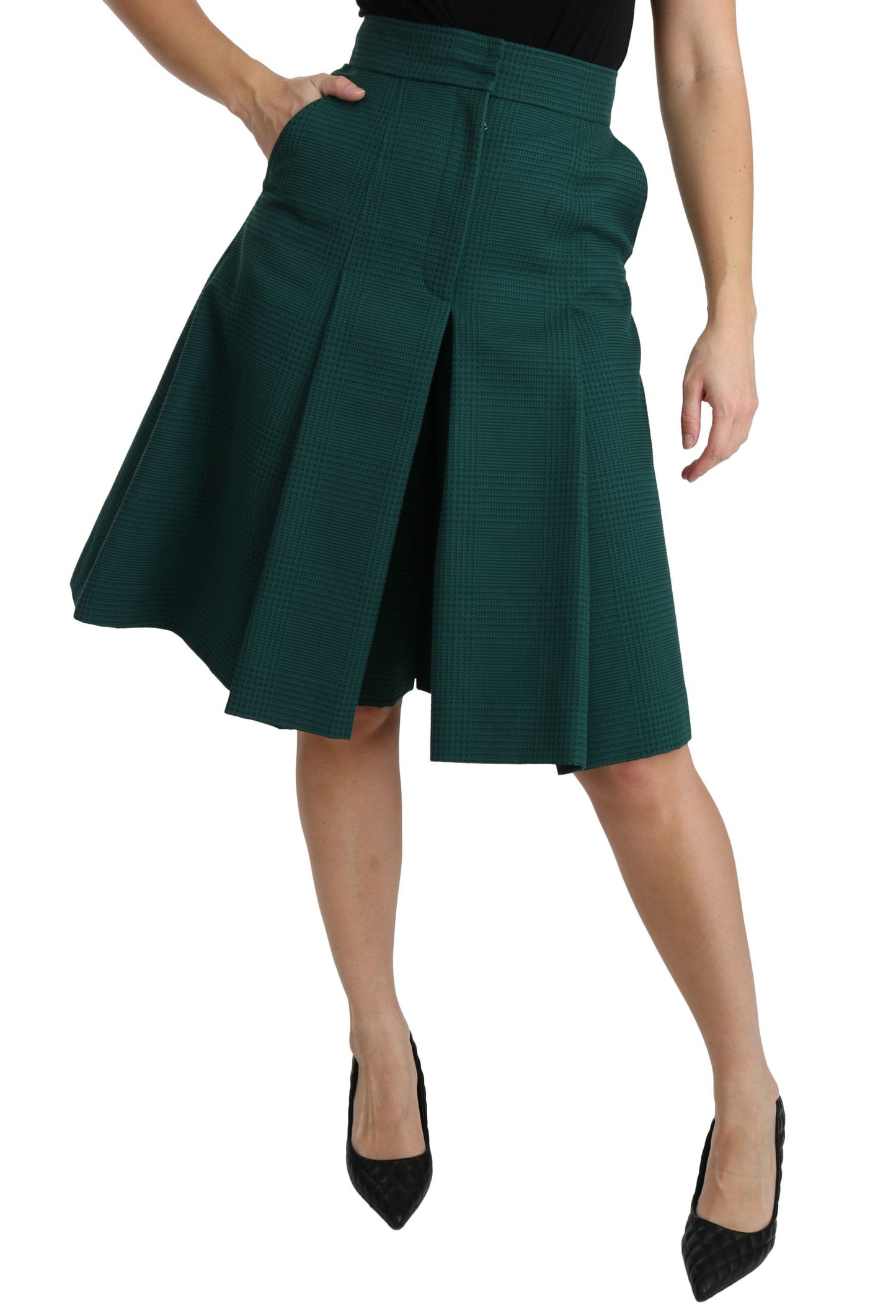 Elegant High Waist Knee Length Skirt