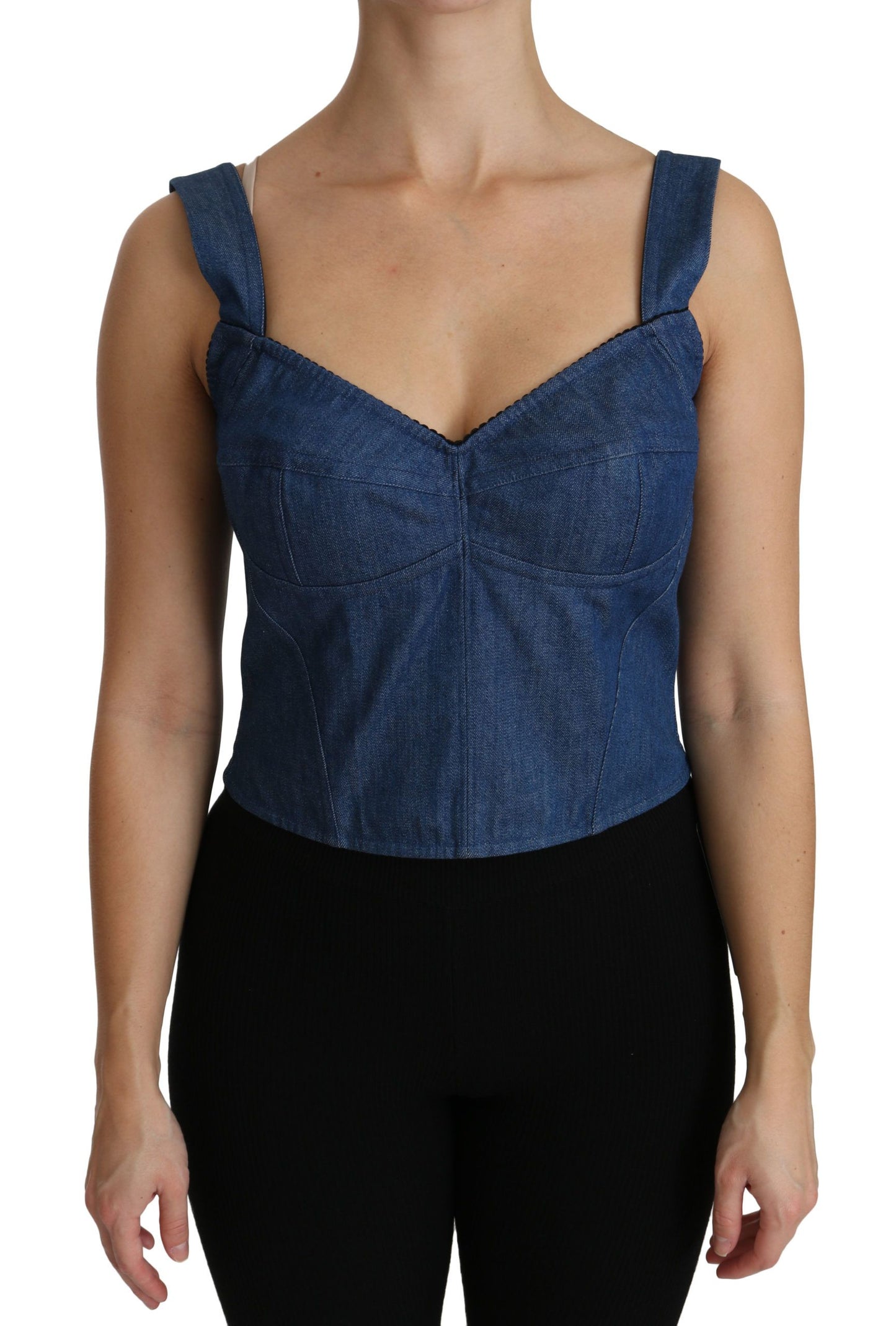 Edles ärmelloses Bustier-Top in Blau