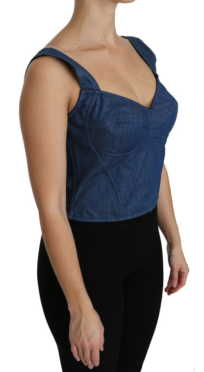 Edles ärmelloses Bustier-Top in Blau