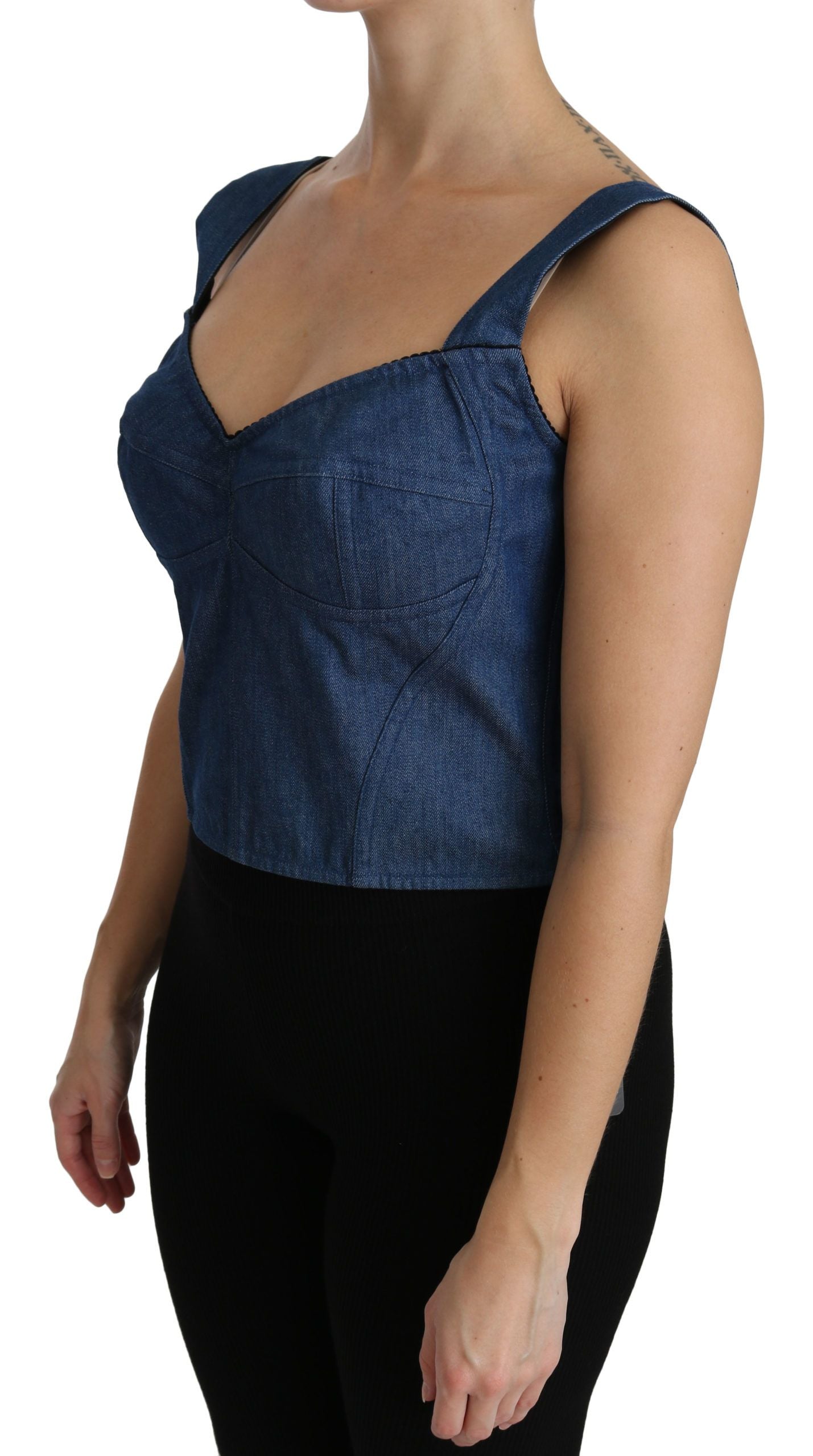 Edles ärmelloses Bustier-Top in Blau