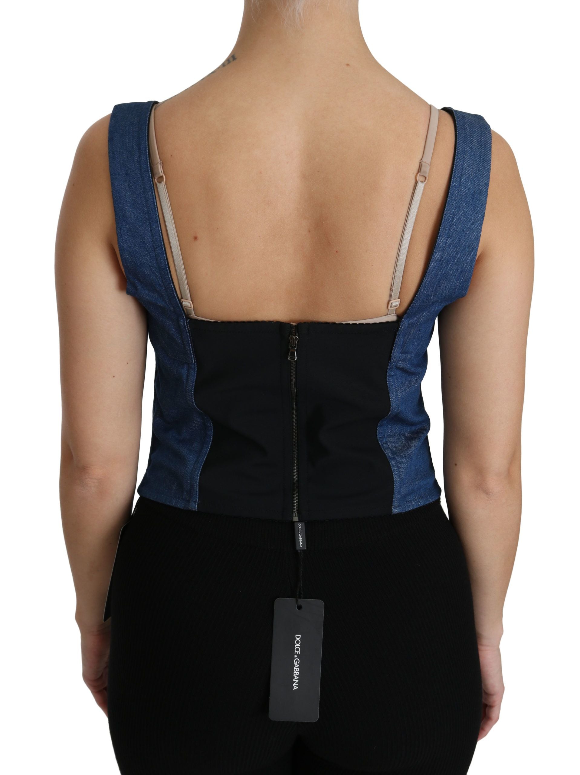 Edles ärmelloses Bustier-Top in Blau