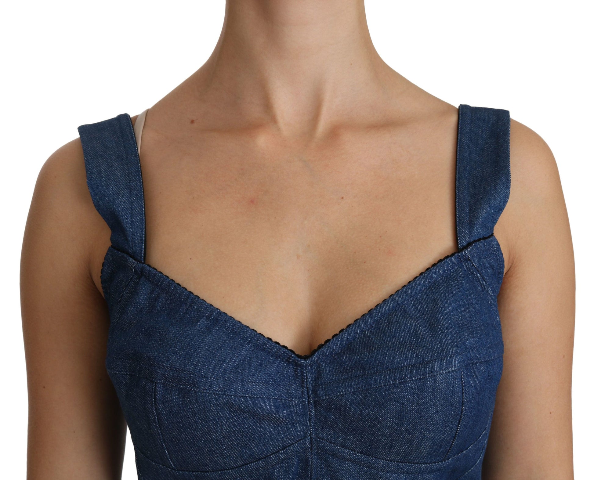 Edles ärmelloses Bustier-Top in Blau