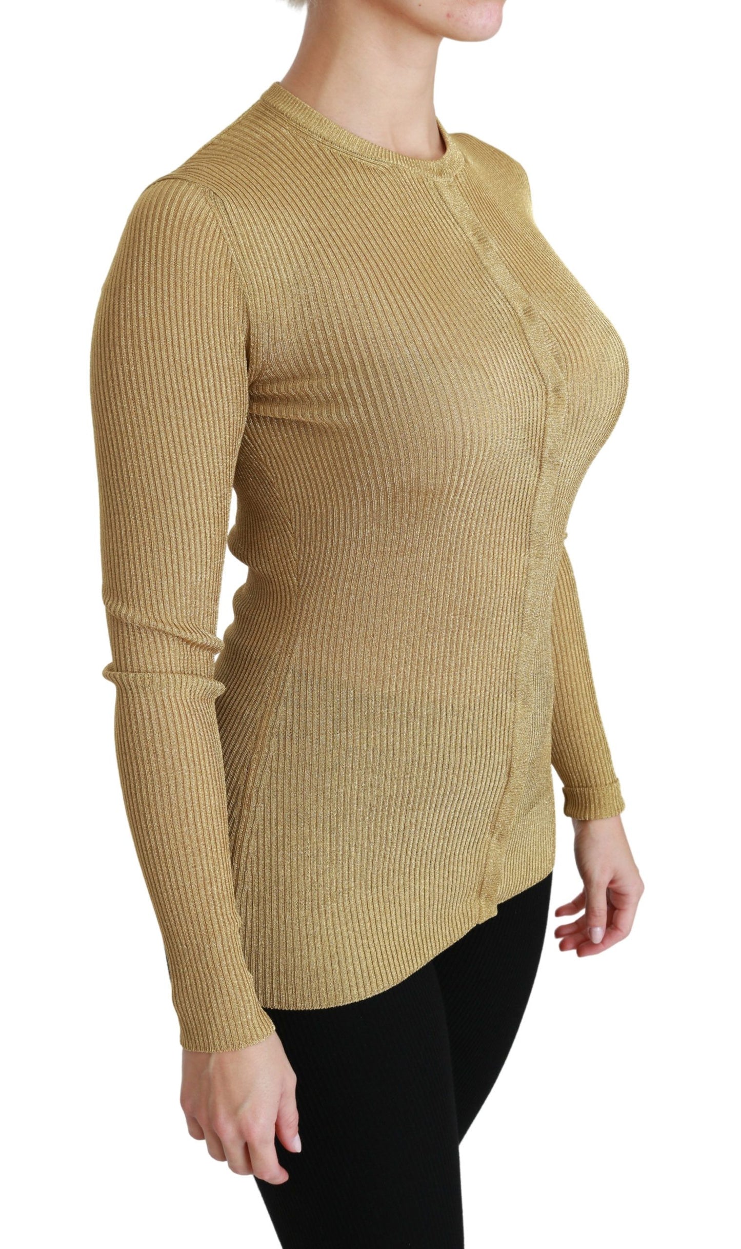 Eleganter langärmliger goldener Cardigan