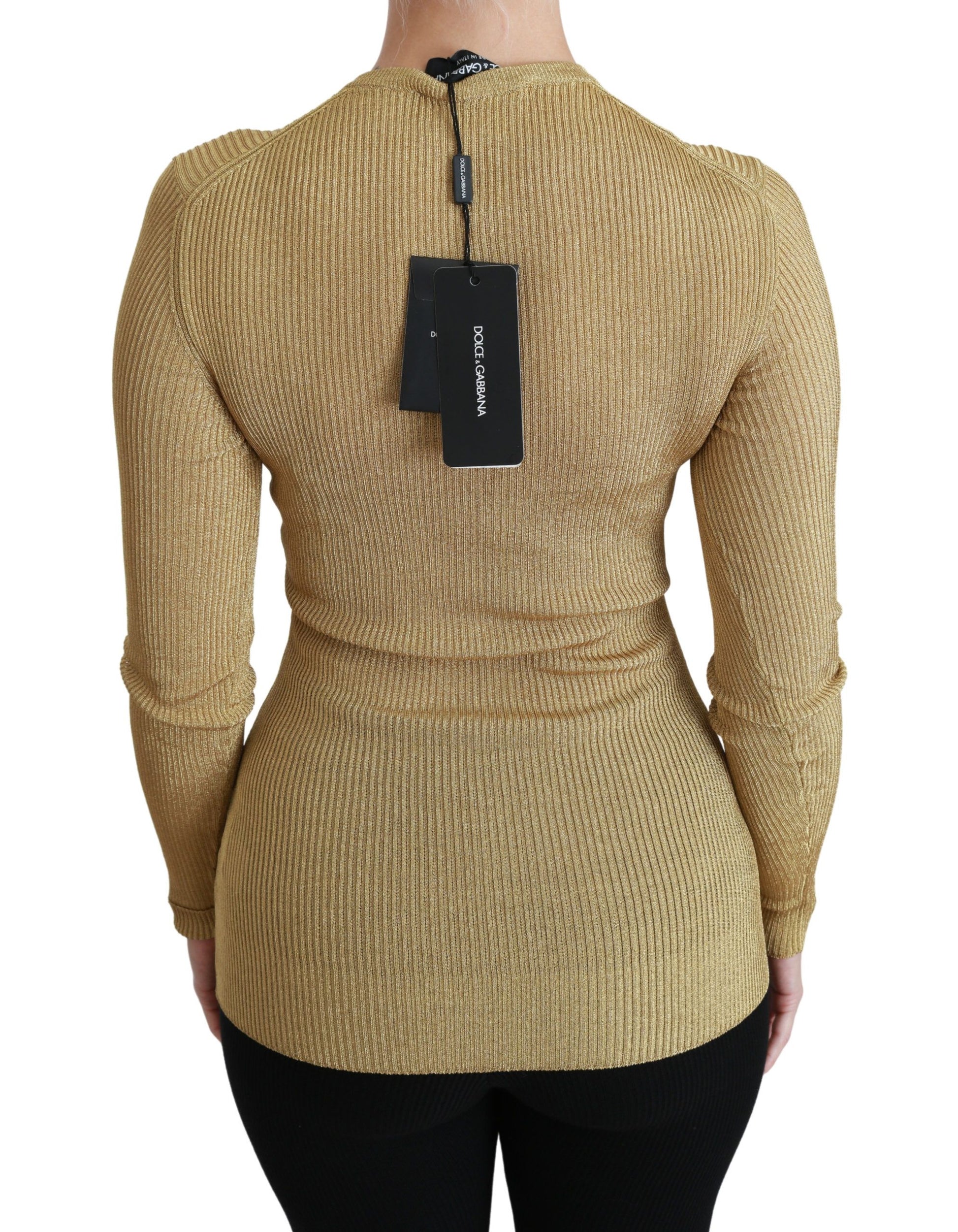 Eleganter langärmliger goldener Cardigan