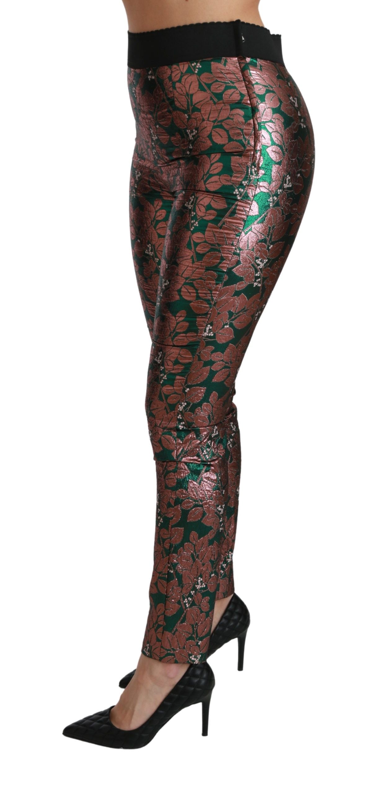 Elegante Hose mit Blattbronze-Metallic