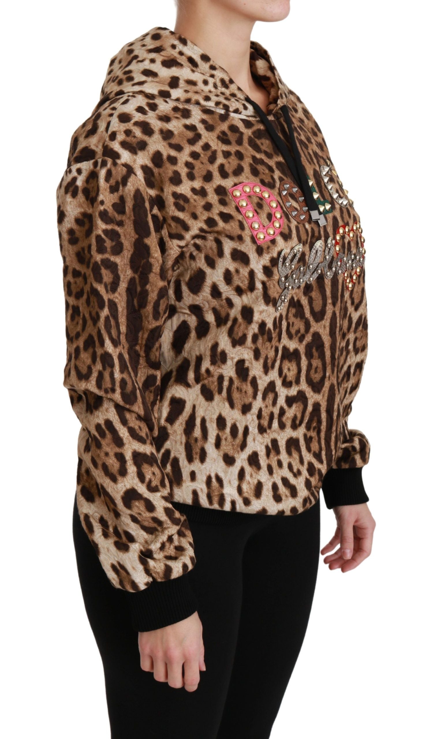 Eleganter Kapuzenpullover mit Leopardenmuster