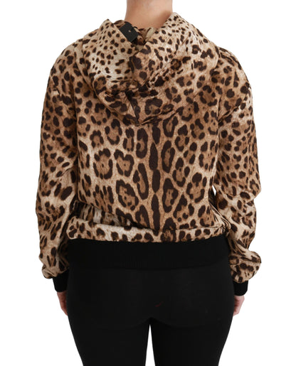 Eleganter Kapuzenpullover mit Leopardenmuster