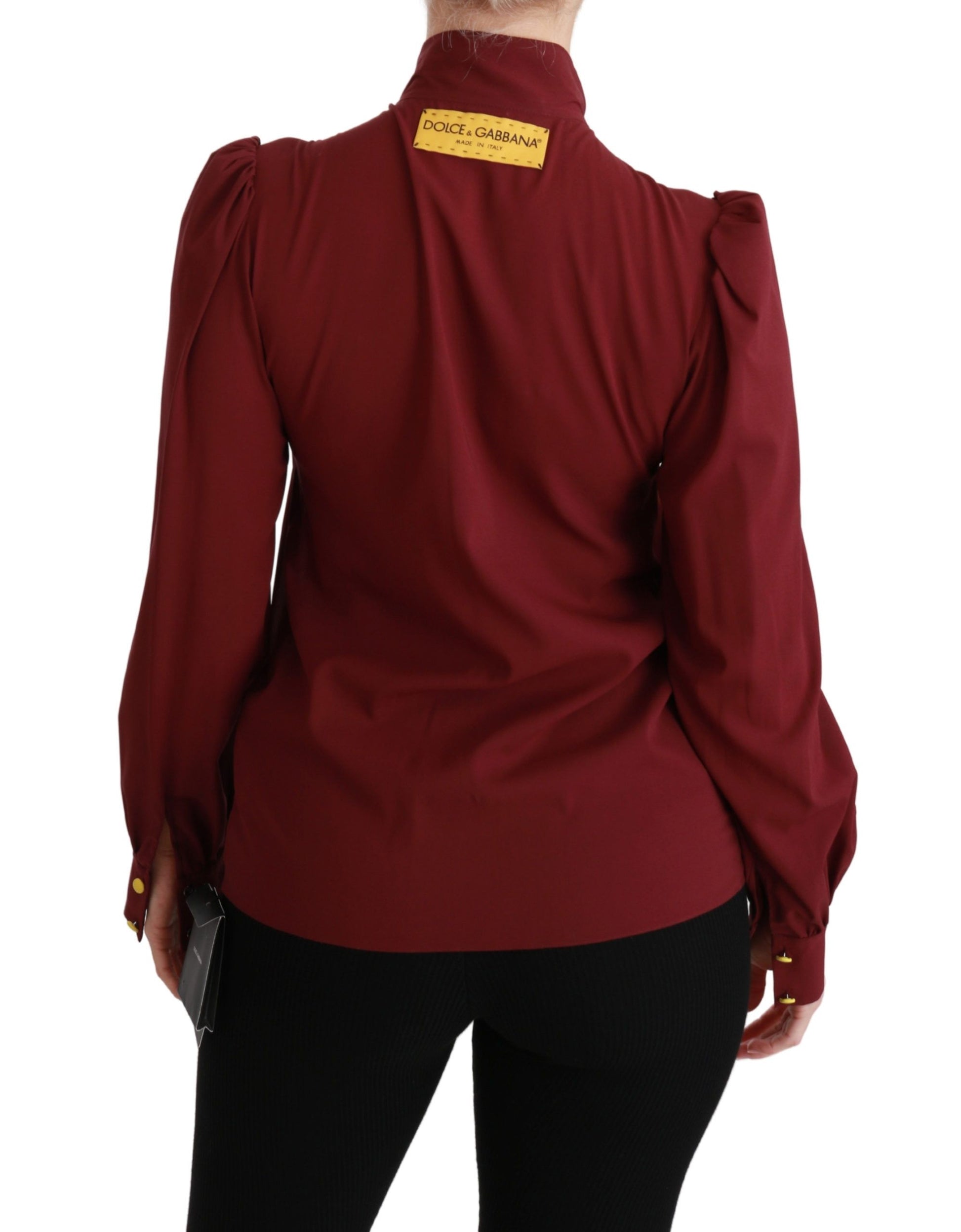 Elegante kastanienbraune Polobluse aus Seidenmischung