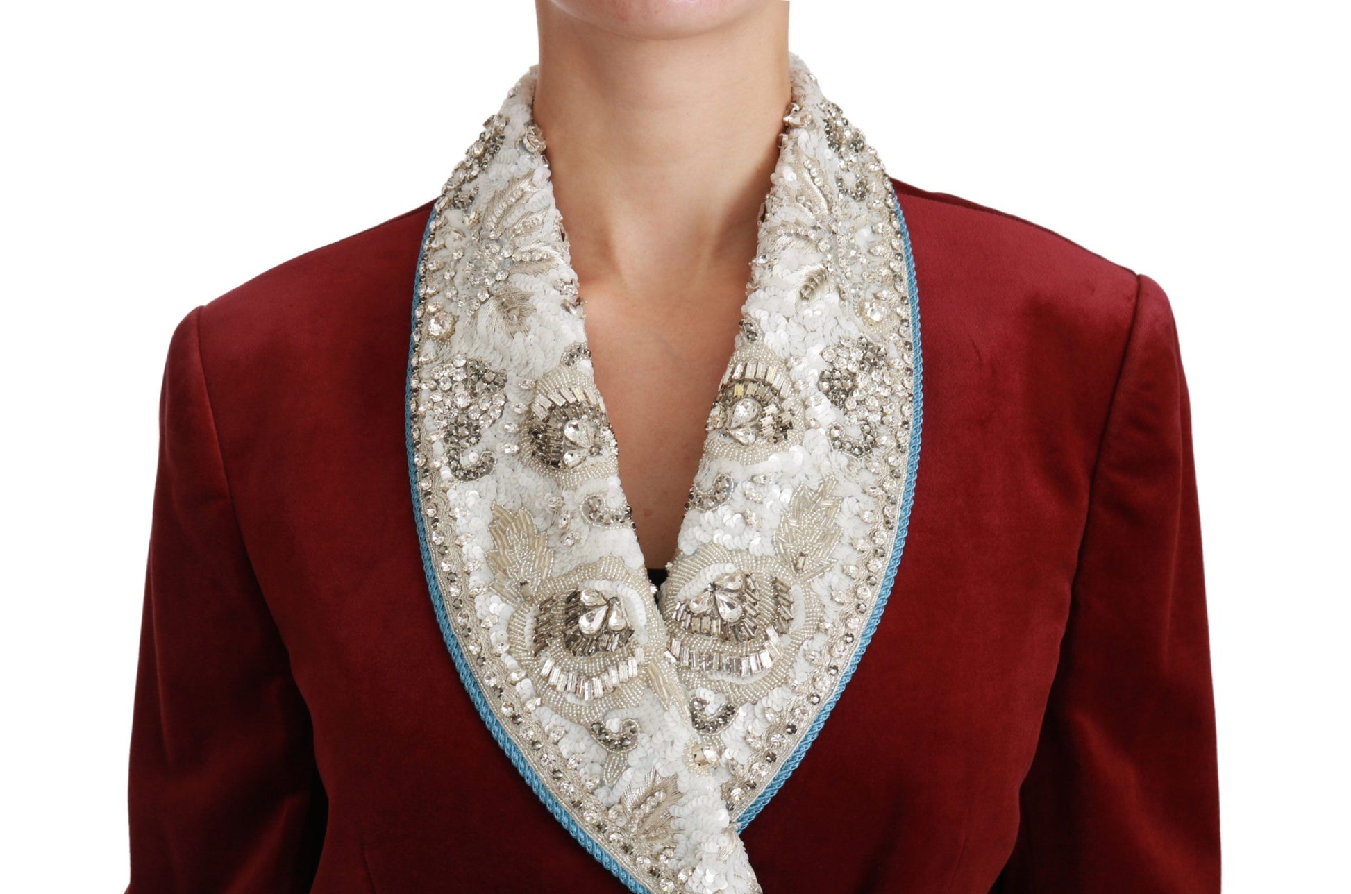 Opulenter roter Blazer mit Barock-Detail