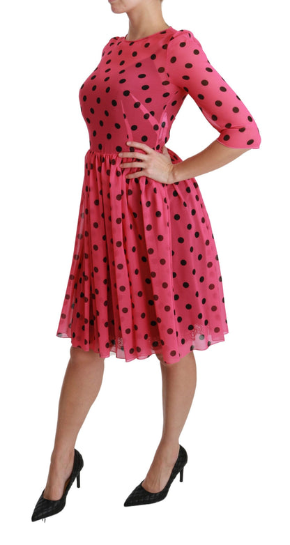 Elegantes knielanges A-Linien-Kleid mit Polka Dot