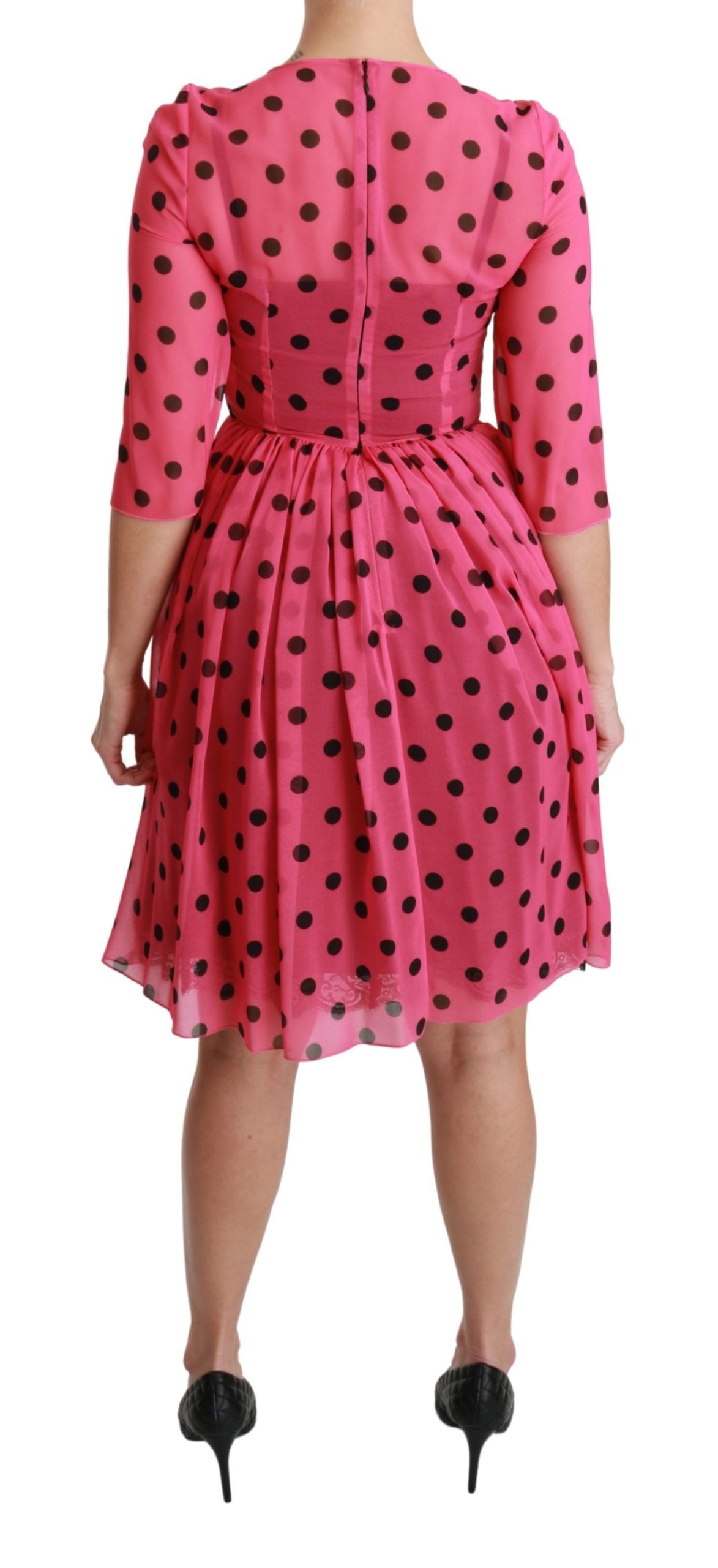 Elegantes knielanges A-Linien-Kleid mit Polka Dot