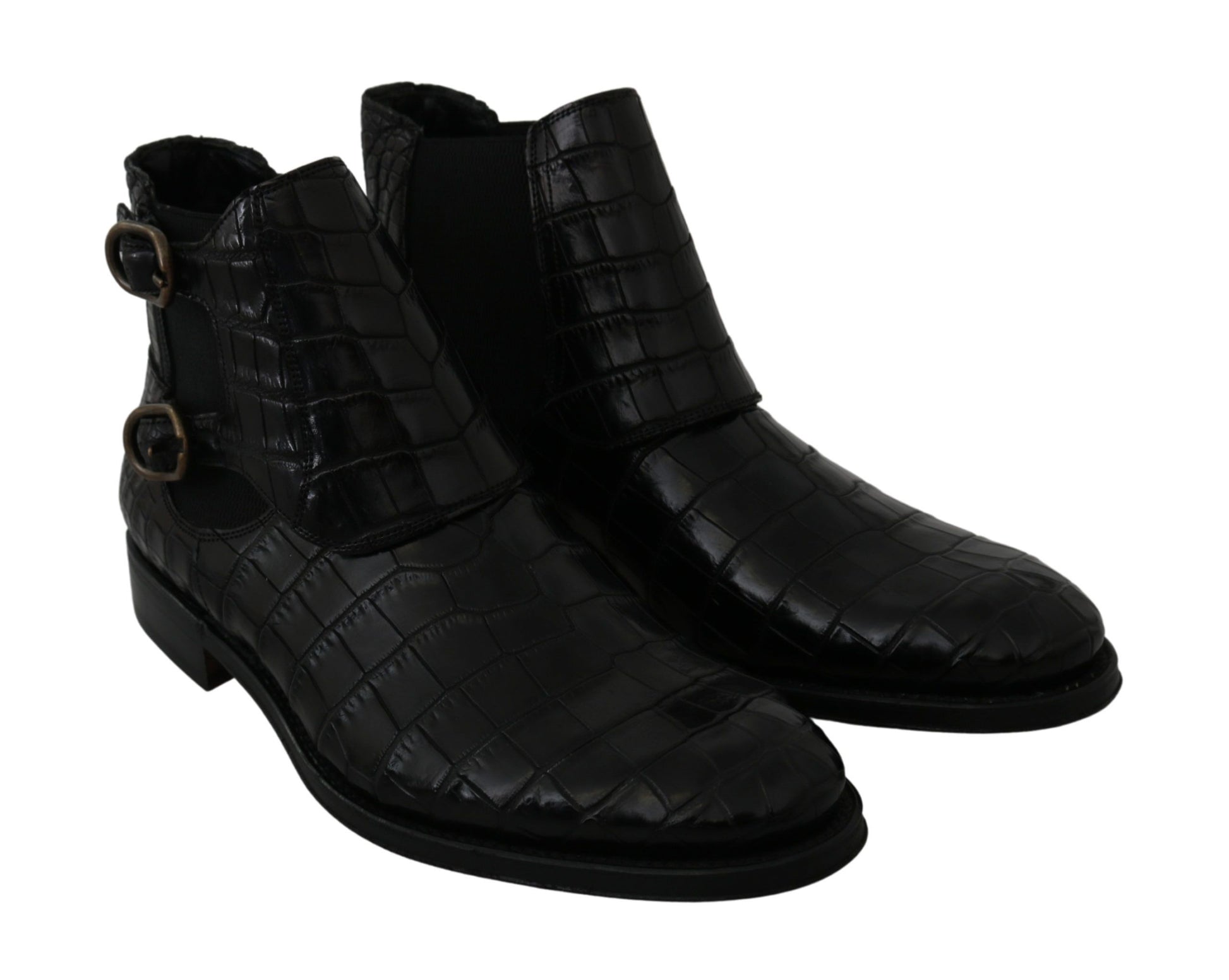 Elegante Derby-Brogue-Stiefel aus exotischem Leder