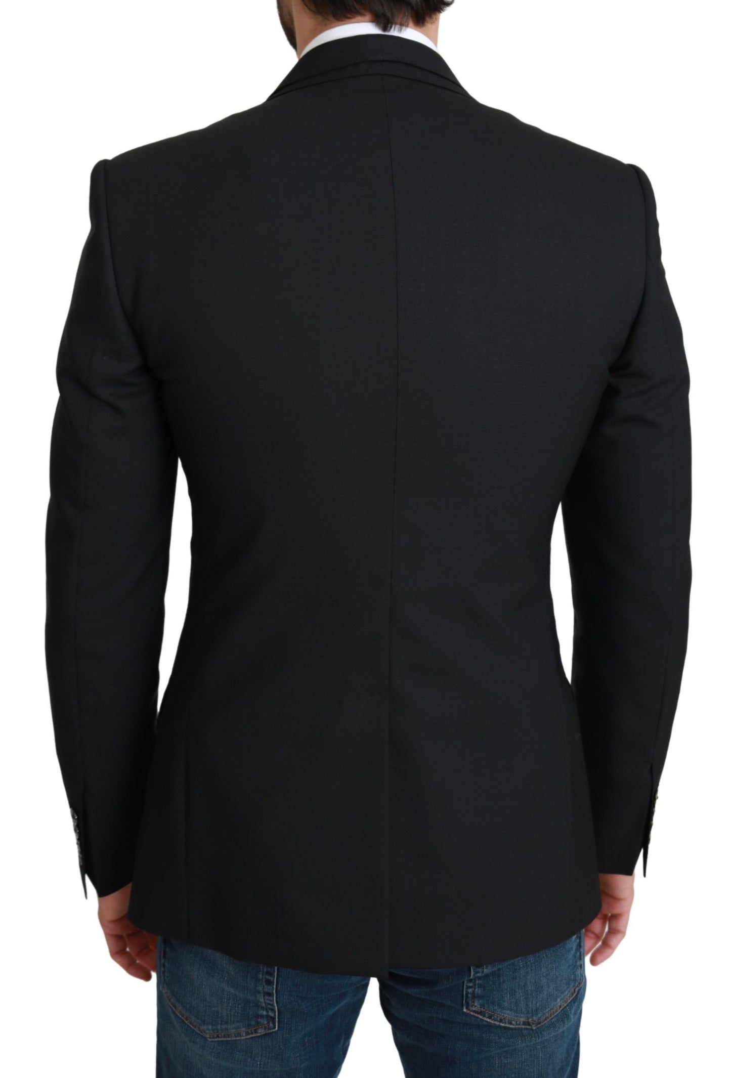 Eleganter, schwarzer Blazer aus Schurwolle