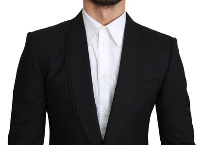 Eleganter, schwarzer Blazer aus Schurwolle