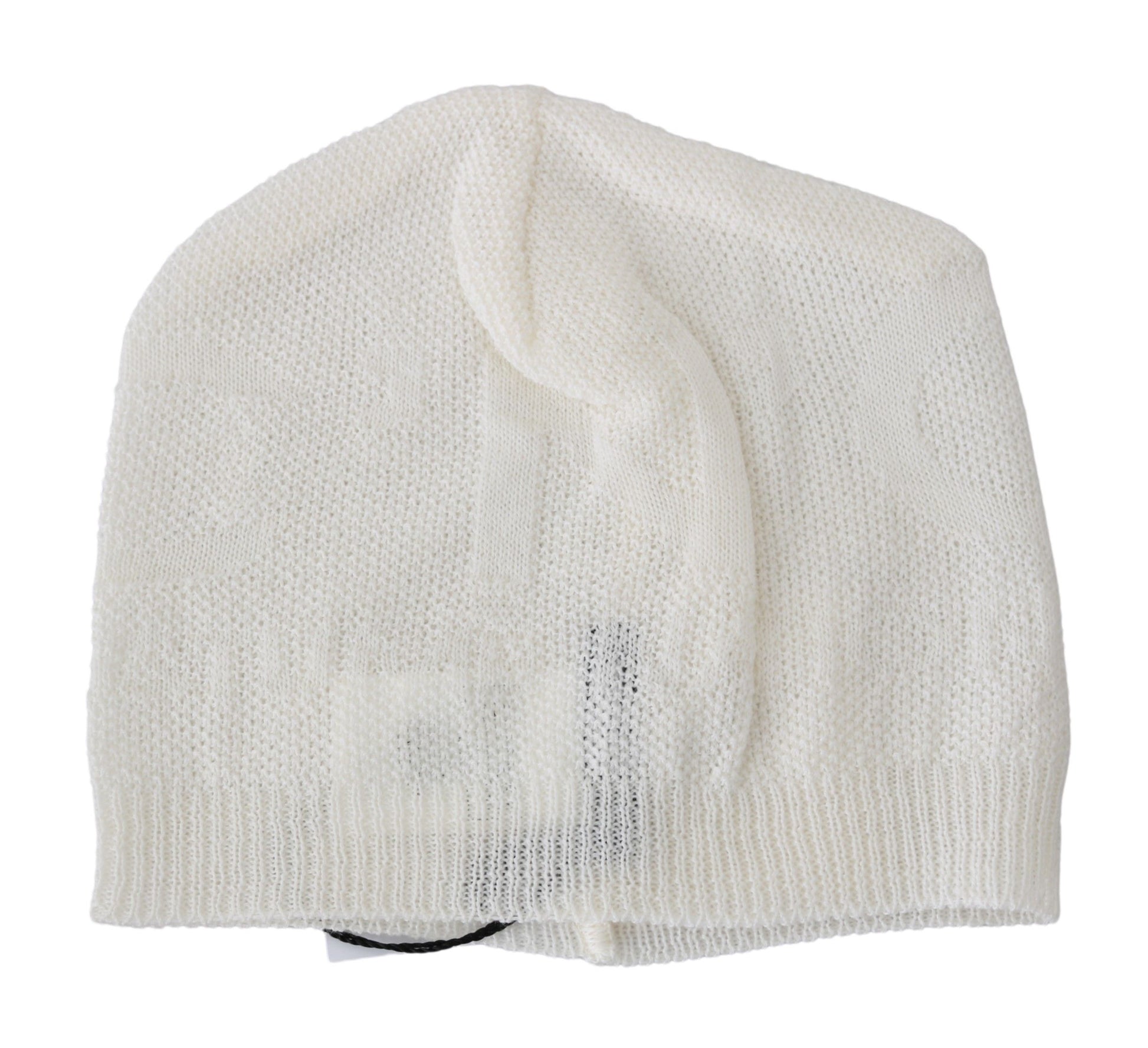 Elegante Beanie-Mütze aus weißer Wollmischung