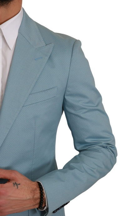 Eleganter blauer Blazer mit Fantasiemuster