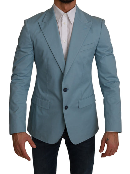 Eleganter blauer Blazer mit Fantasiemuster