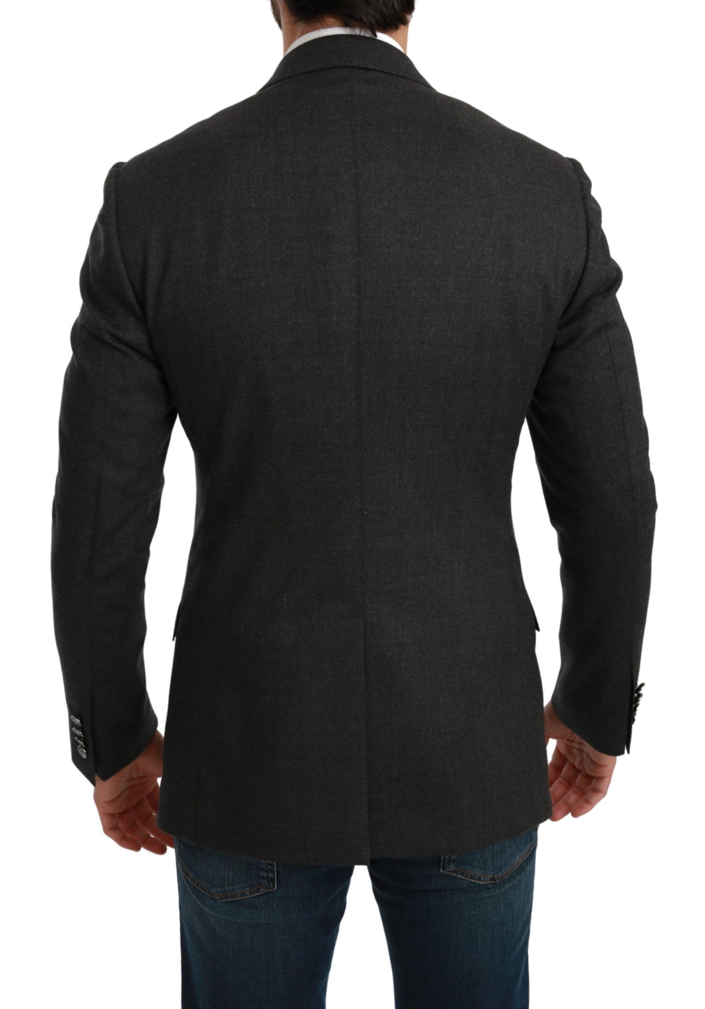 Eleganter, grauer, formeller Blazer in Slim Fit