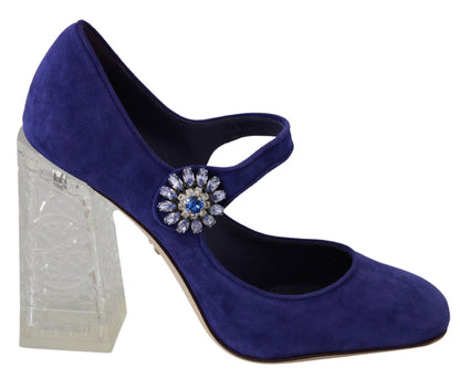 Elegante lila Mary Jane Pumps aus Wildleder