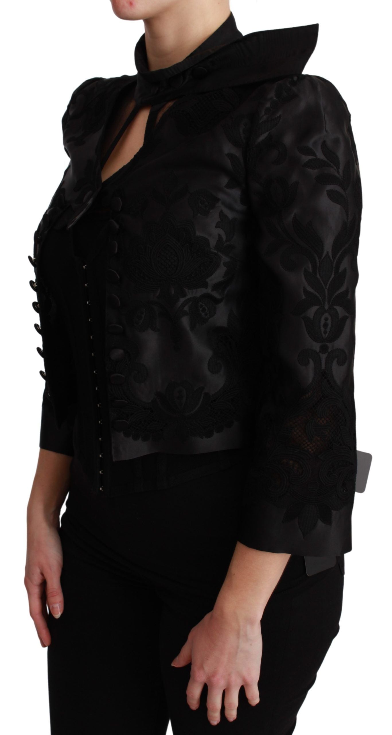 Exquisite Floral Jacquard Corset Blazer