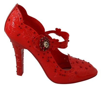 Schicke rote Cinderella Pumps mit Kristallen