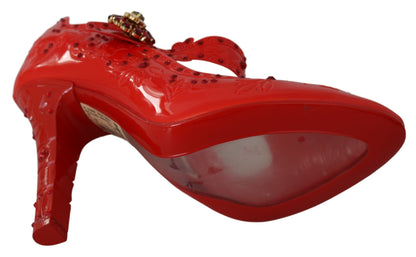 Schicke rote Cinderella Pumps mit Kristallen