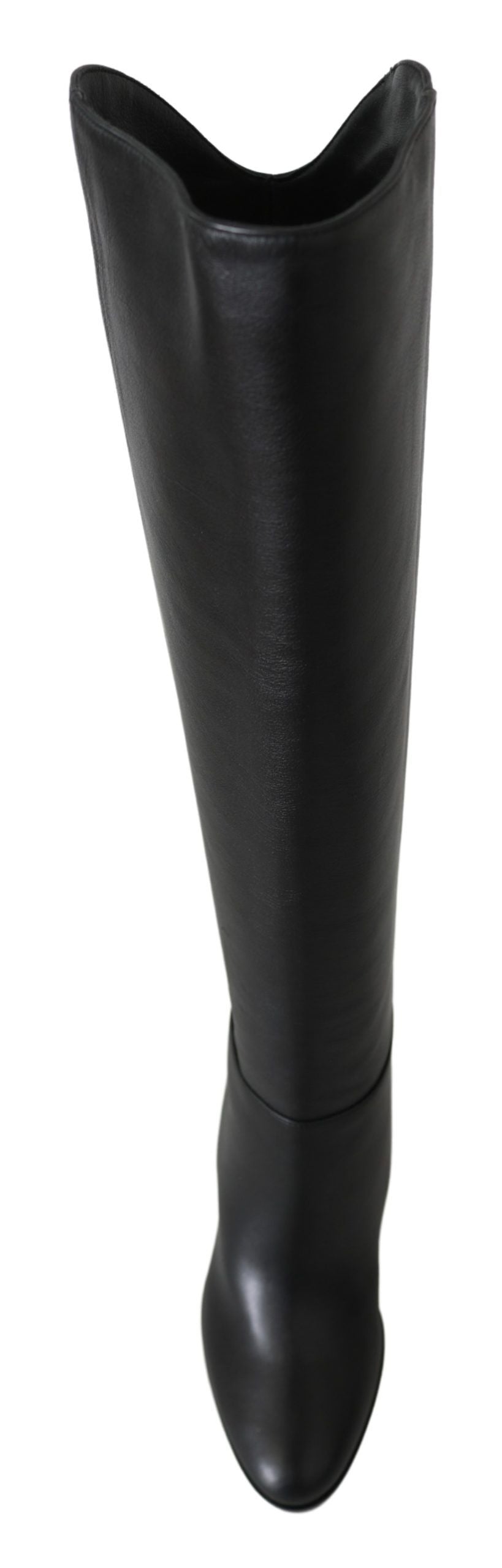 Elegante schwarze Stiefel aus Kalbsleder mit Absatz