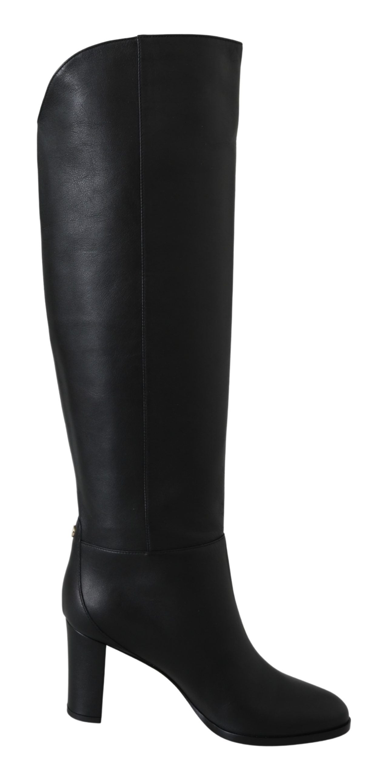 Elegante schwarze Stiefel aus Kalbsleder mit Absatz