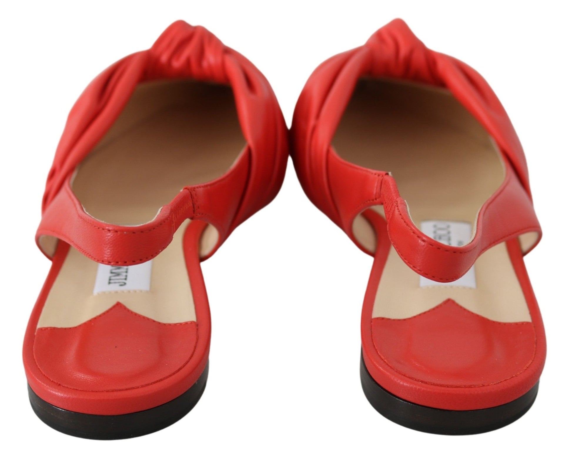 Schicke rote Ballerinas aus Leder mit spitzer Spitze