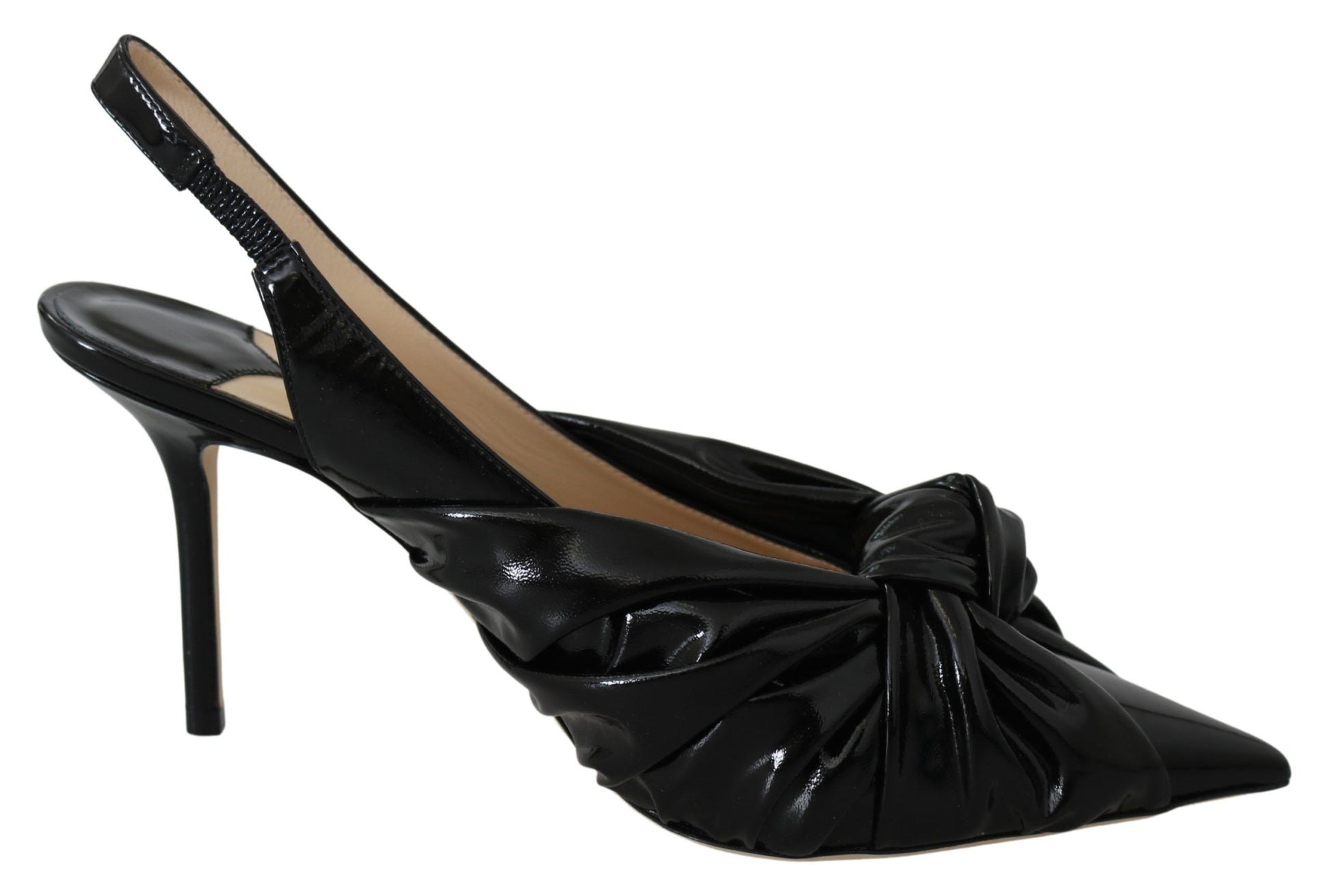 Elegante schwarze Pumps mit spitzer Spitze aus Leder