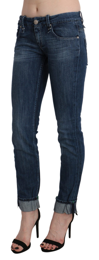 Exquisiter Skinny-Jeansstoff mit niedriger Taille