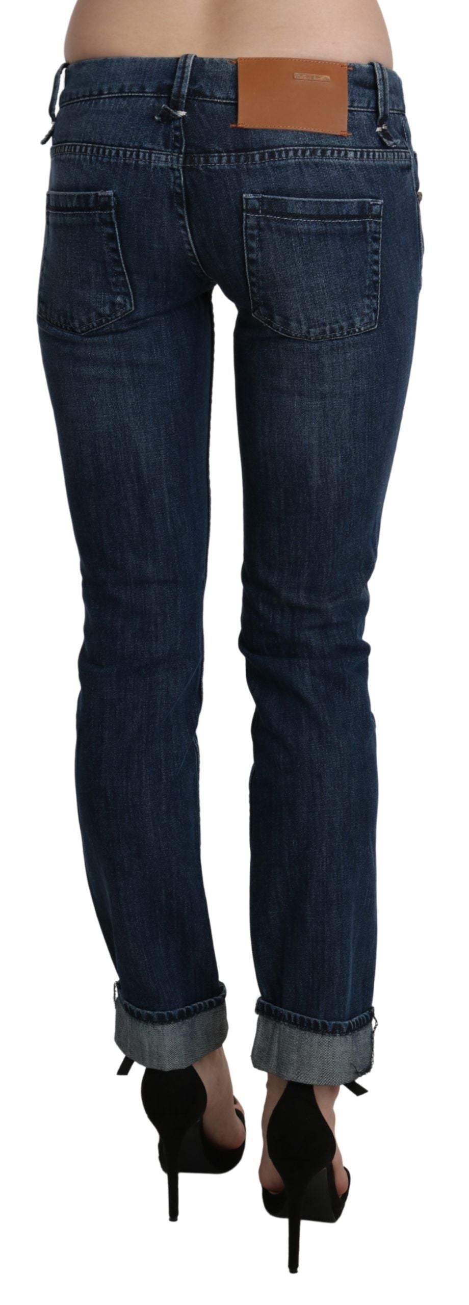 Exquisiter Skinny-Jeansstoff mit niedriger Taille