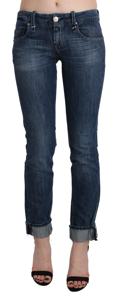 Exquisiter Skinny-Jeansstoff mit niedriger Taille