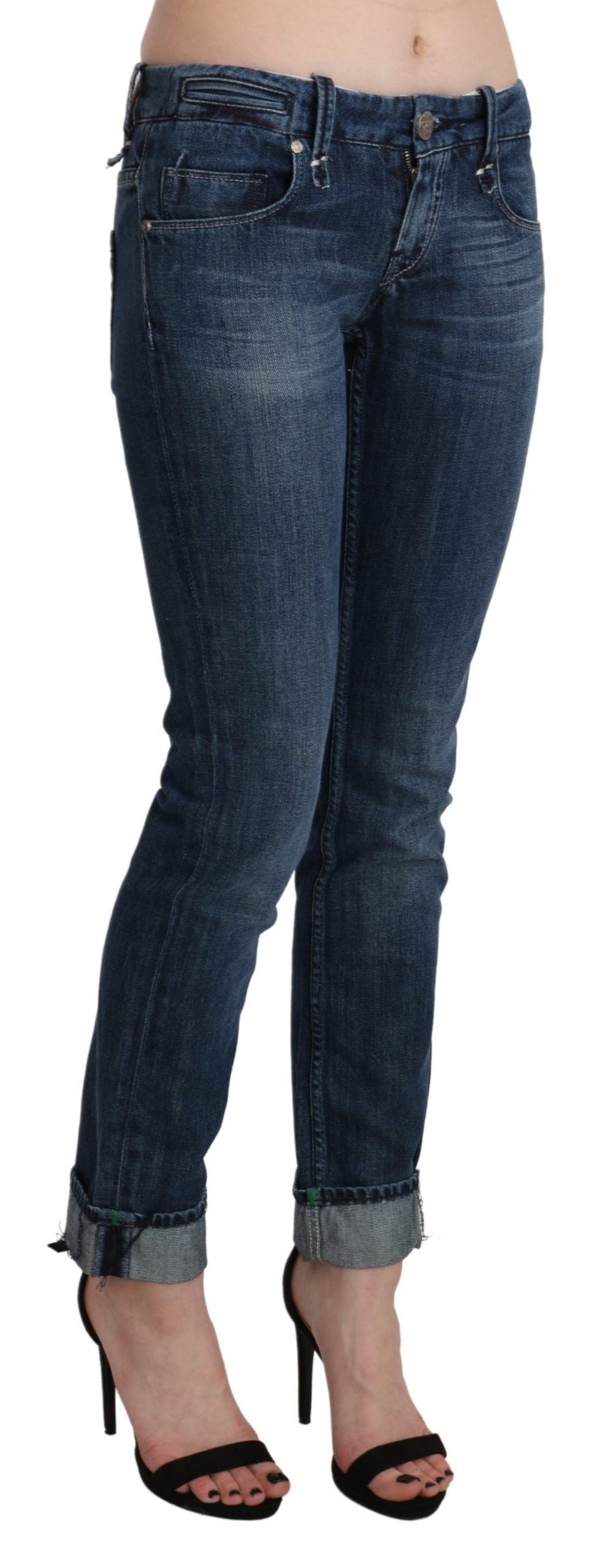 Exquisiter Skinny-Jeansstoff mit niedriger Taille